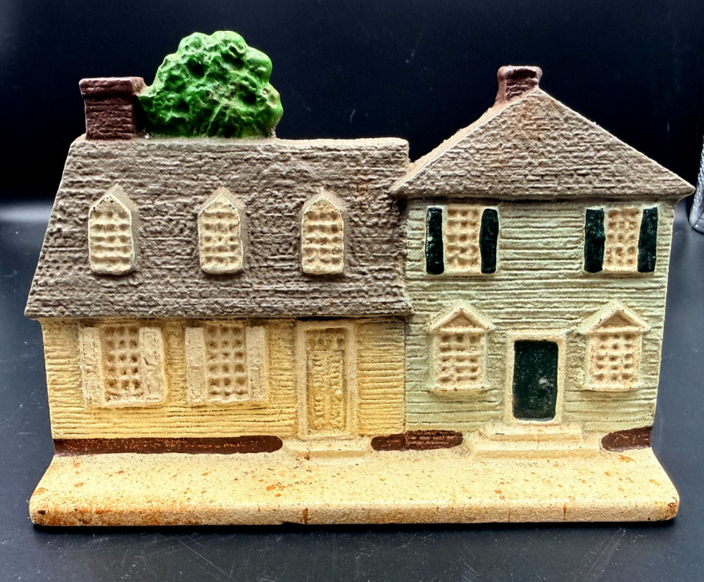 Vintage John Wright Cast Iron Door Stop Colonial Williamsburg Painted Houses '96
